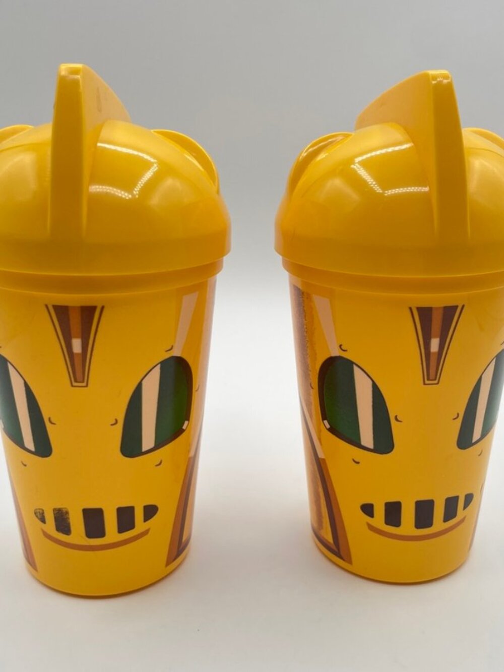 Disney 1991 Pizza Hut The Rocketeer Movie Promo Plastic Cup w/ Lid YELLOW